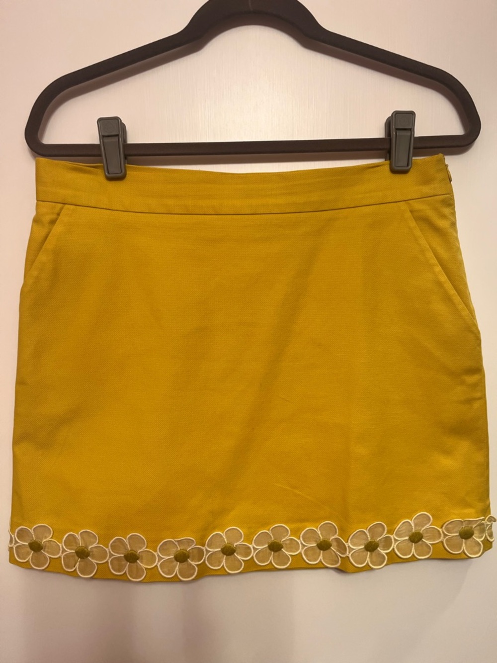 RED Valentino Yellow Floral Trim Mini Skirt